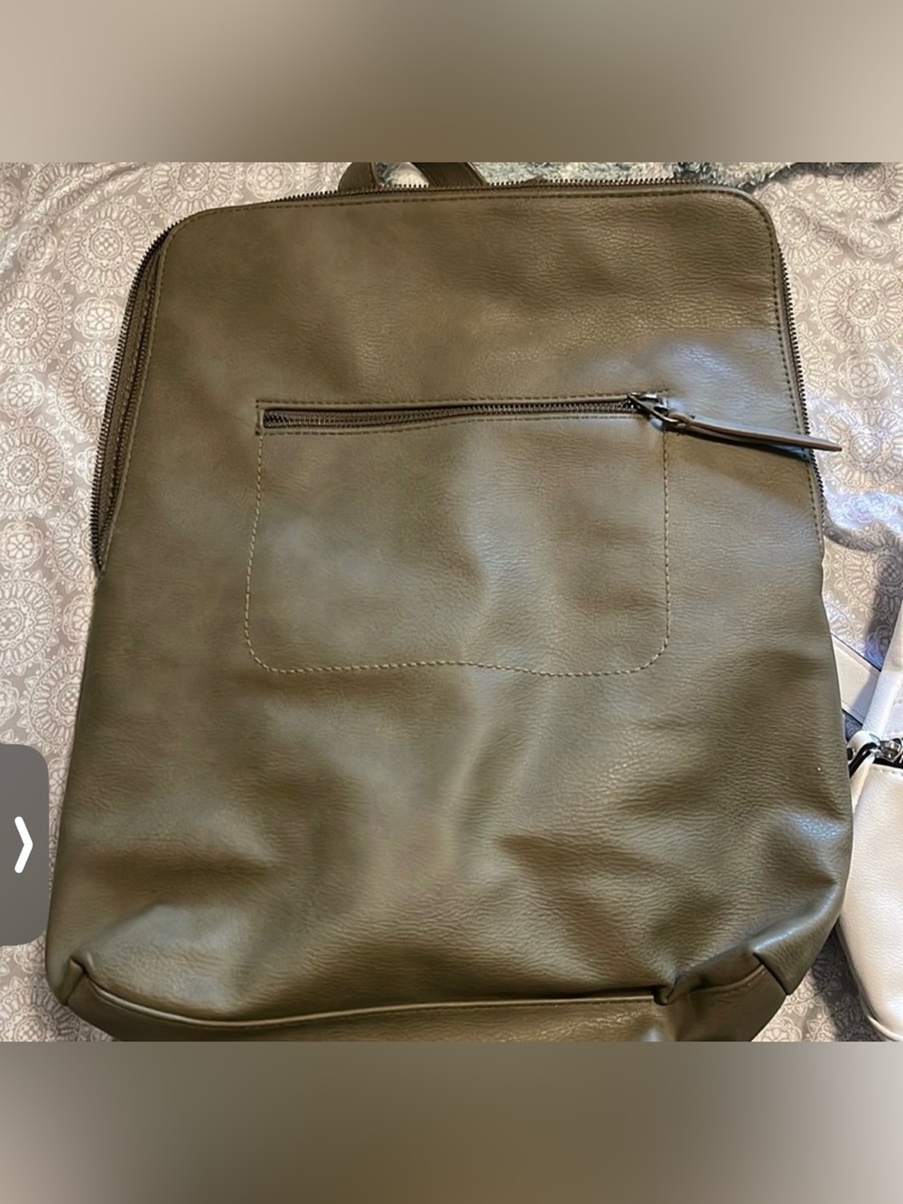 Universal Thread Olive Green Smooth Faux Leather Backpack